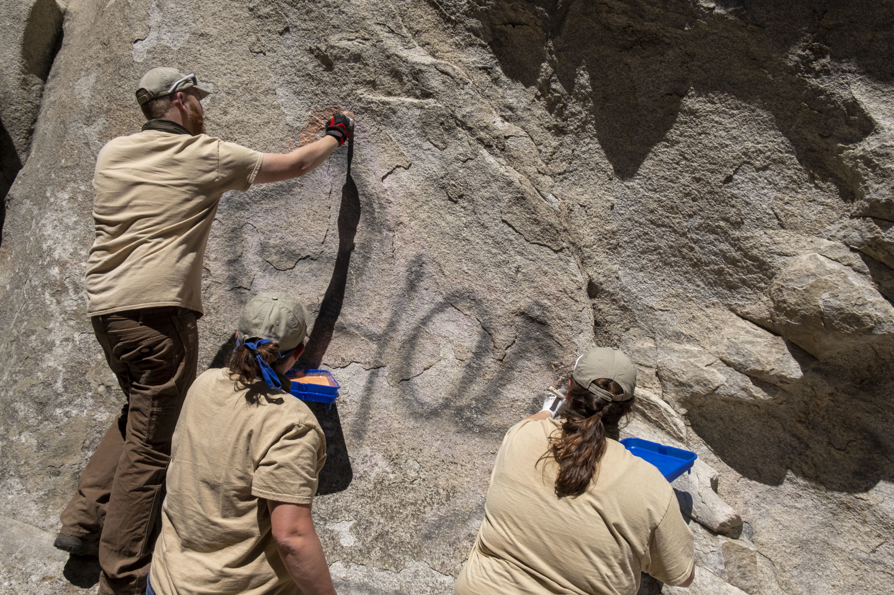 Graffiti removal on Camp Rock